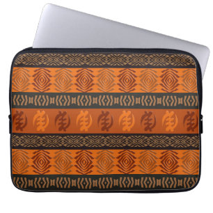 Ethnic African pattern with Adinkra simbols Laptop Sleeve
