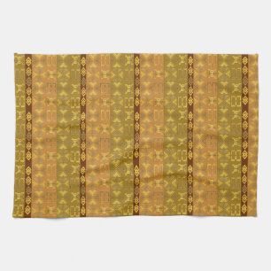 ethnic african pattern with Adinkra simbols Tea Towel