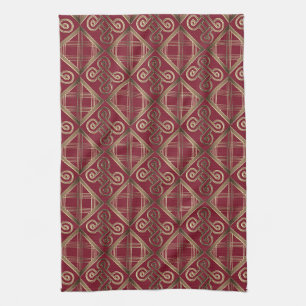 Ethnic African pattern with Adinkra simbols Tea Towel