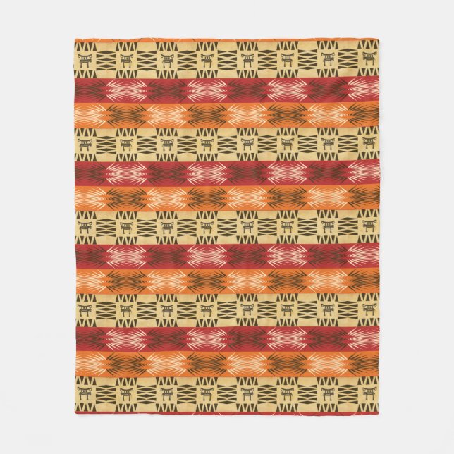 ethnic african  pattern with simbols. fleece blanket (Front)