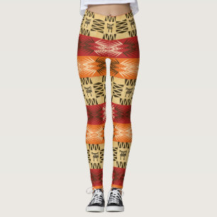 ethnic african pattern with simbols. leggings