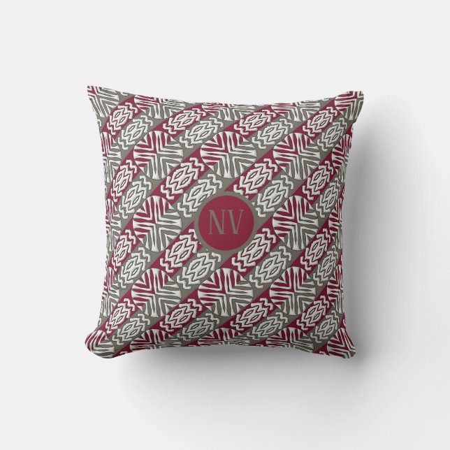 ethnic african seamless pattern.monogram. cushion (Front)