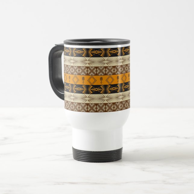 ethnic african striped tribal pattern. travel mug (Front Left)