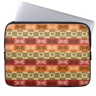 ethnic african stripes  pattern with simbols. laptop sleeve
