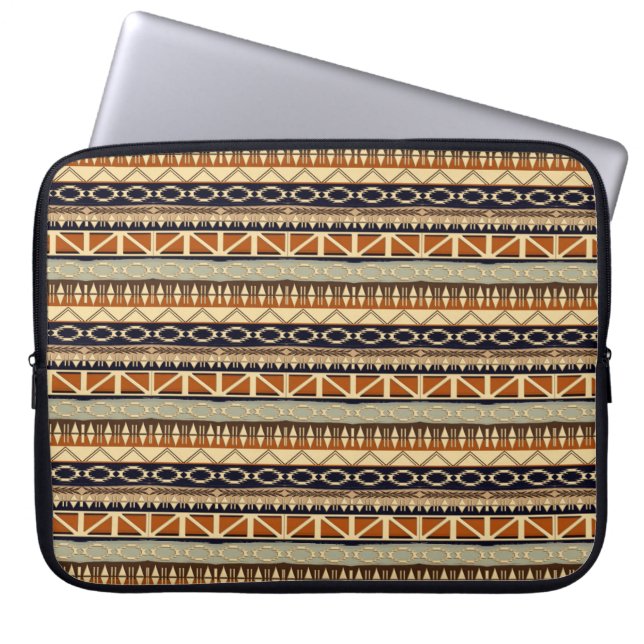 ethnic african stripes tribal pattern laptop sleeve (Front)