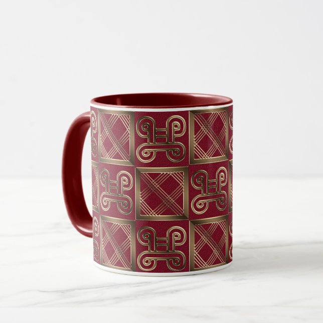 Ethnic African Style Adinkra Simbols Mug (Front Left)