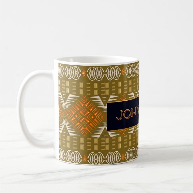 Ethnic African Style Geometric Tribal Coffee Mug (Left)