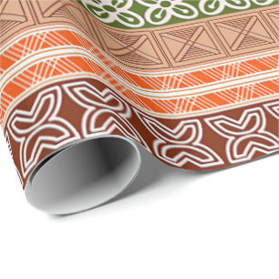 Ethnic African Tribal  Geometric Adinkra Wrapping Paper