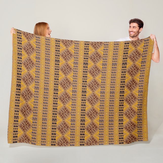 ethnic african tribal geometric pattern fleece blanket (In Situ)