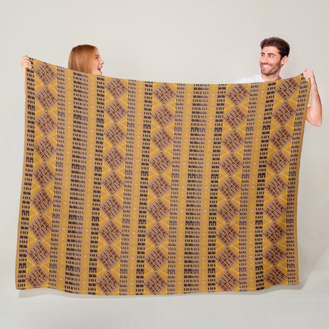 ethnic african tribal geometric pattern fleece blanket (In Situ)