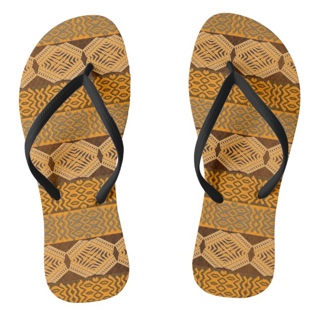 ethnic african tribal geometric pattern jandals (Footbed)
