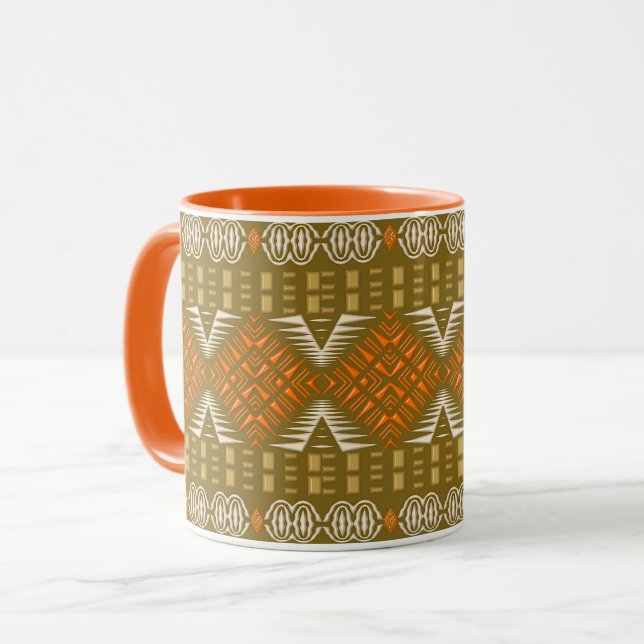ethnic african tribal geometric pattern mug (Front Left)