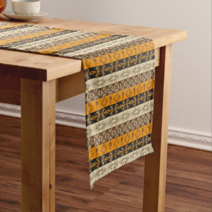 Ethnic african tribal geometric pattern short table runner