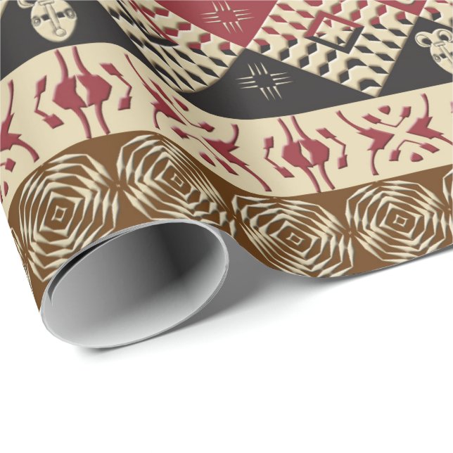 Ethnic African Tribal  Geometric Wrapping Paper (Roll Corner)