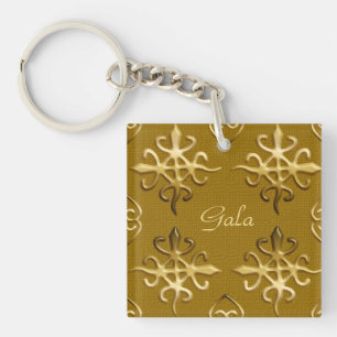 Ethnic african tribal pattern.Adinkra. Key Ring