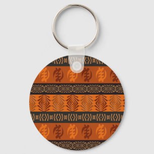 Ethnic african tribal pattern.Adinkra. Key Ring