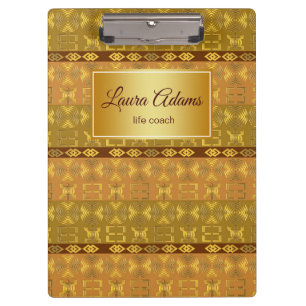 Ethnic african tribal pattern. Adinkra simbols. Clipboard