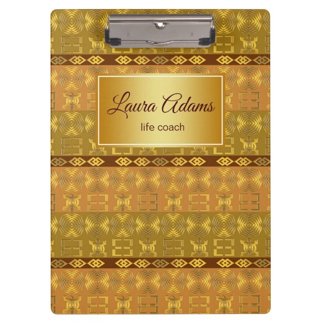 Ethnic african  tribal pattern. Adinkra simbols. Clipboard (Front)