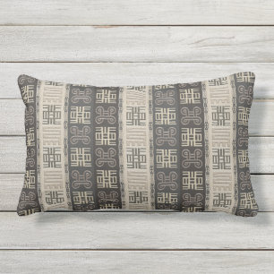 Ethnic african tribal pattern. Adinkra simbols. Lumbar Cushion