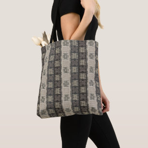 ethnic african tribal pattern. Adinkra simbols. Tote Bag