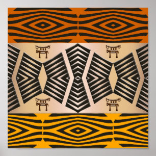 ethnic african tribal pattern poster