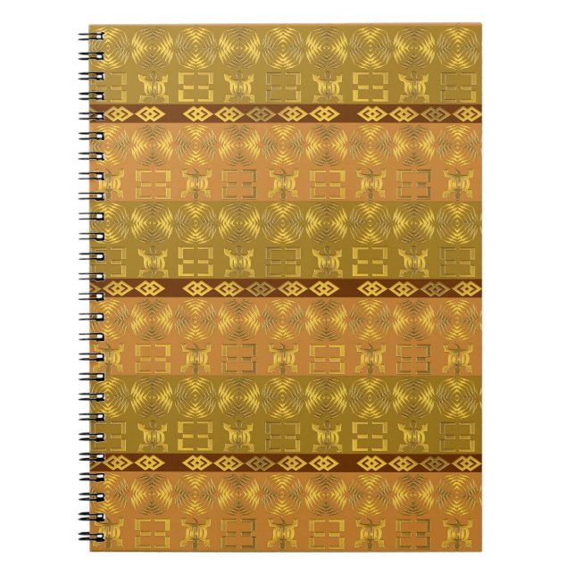 ethnic african tribal pattern with Adinkra simbols Spiral Notebook (Front)