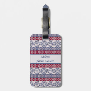 Ethnic african tribal stripes pattern. luggage tag