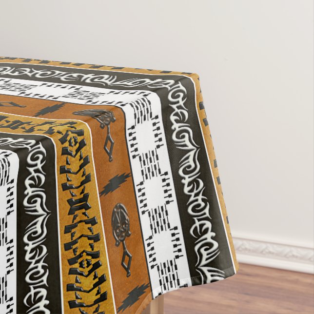 Ethnic African Tribal Stripes Tablecloth (In Situ)