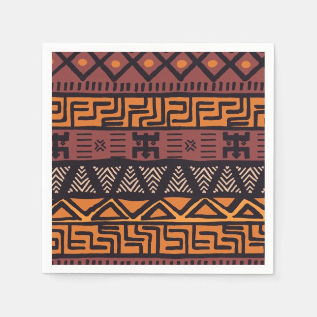 Ethnic African Vibes In Bohemian Style Napkin (Front)