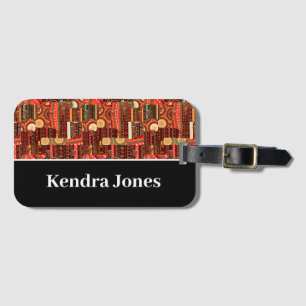 Ethnic Afrocentric Kente Tribal Pattern Luggage Tag
