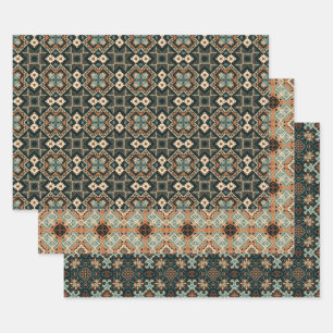 Ethnic American Boho Art Pattern Set 7 Wrapping Paper Sheet