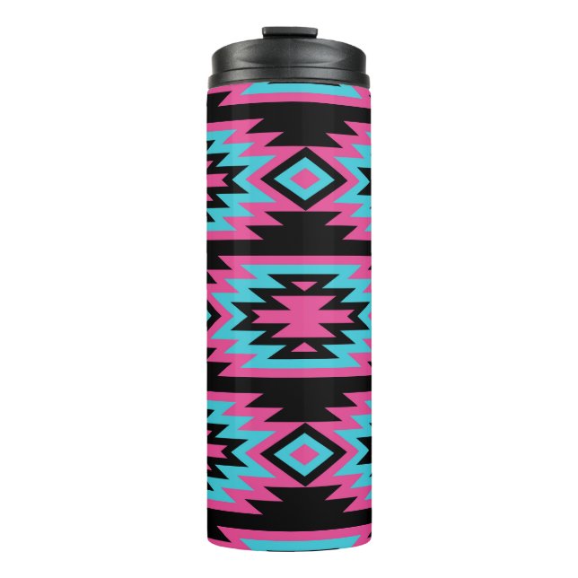 Ethnic American Indian: Aztec Motifs. Thermal Tumbler (Front)