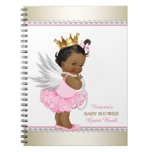 Ethnic Angel Girl Baby Shower Guest Book