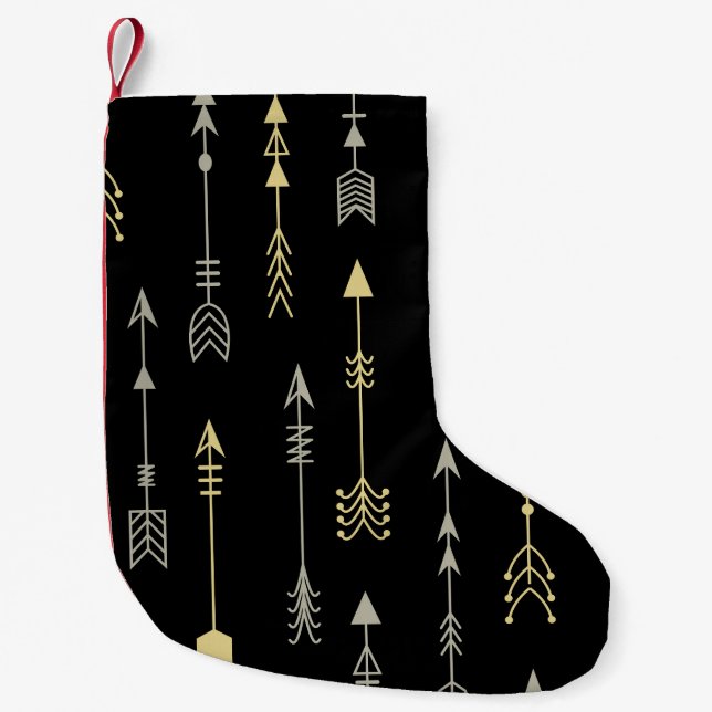 Ethnic Arrow: Seamless Pattern Design Small Christmas Stocking (Front)