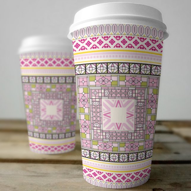 Ethnic art paper cups (ethnic traditional style kids,adult party stationery, birthday party use and throw paper cups)