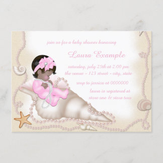 Ethnic Baby Girl Beach Baby Shower Invitation