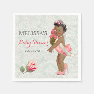 Ethnic Baby Girl Princess Tiara Roses Crown Napkin