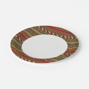 Ethnic background paper plate