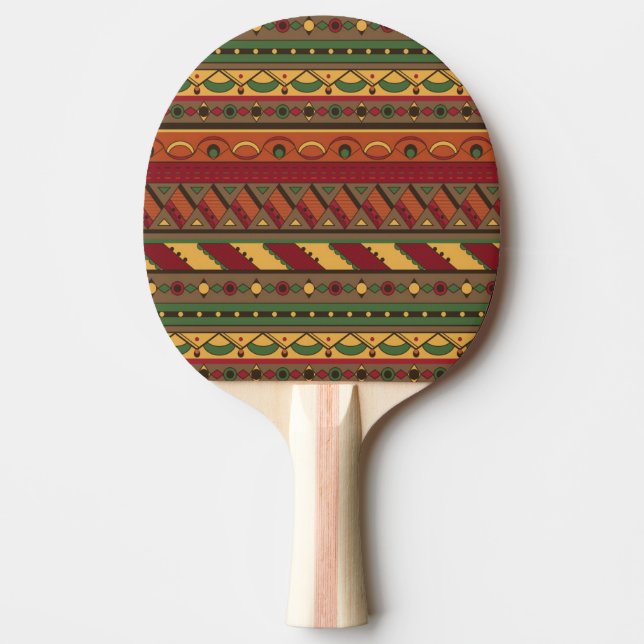 Ethnic background ping pong paddle (Front)