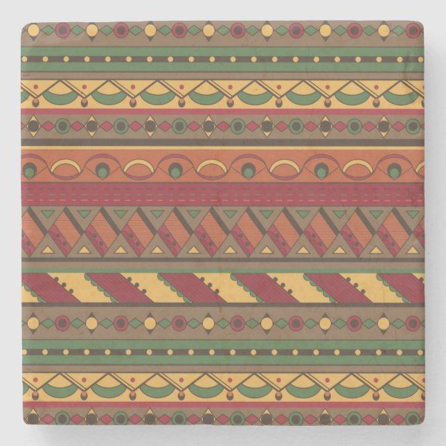 Ethnic background stone coaster (Front)