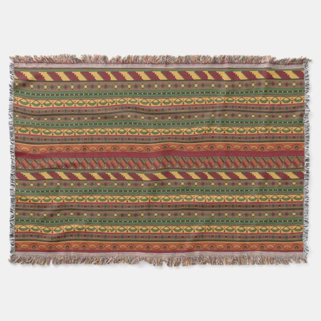 Ethnic background throw blanket (Front)