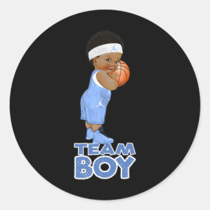 Ethnic Basketball Team Boy Baby Classic Round Sticker