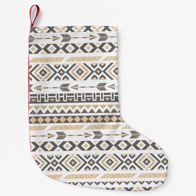 Ethnic Beige Seamless: Vintage Pattern Small Christmas Stocking (Front)