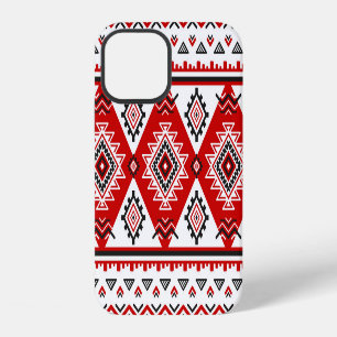 Ethnic black white red, Ukrainian motifs. iPhone 12 Case