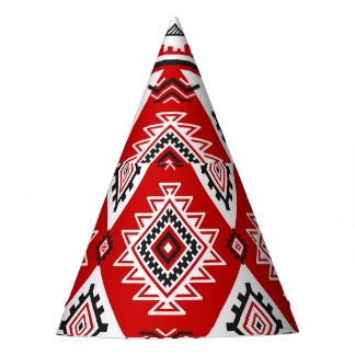 Ethnic black white red, Ukrainian motifs. Party Hat