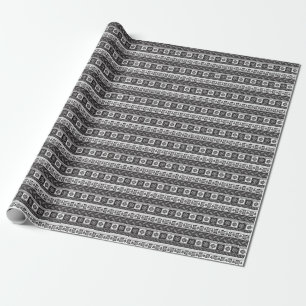Ethnic Black White: Timeless Pattern Wrapping Paper