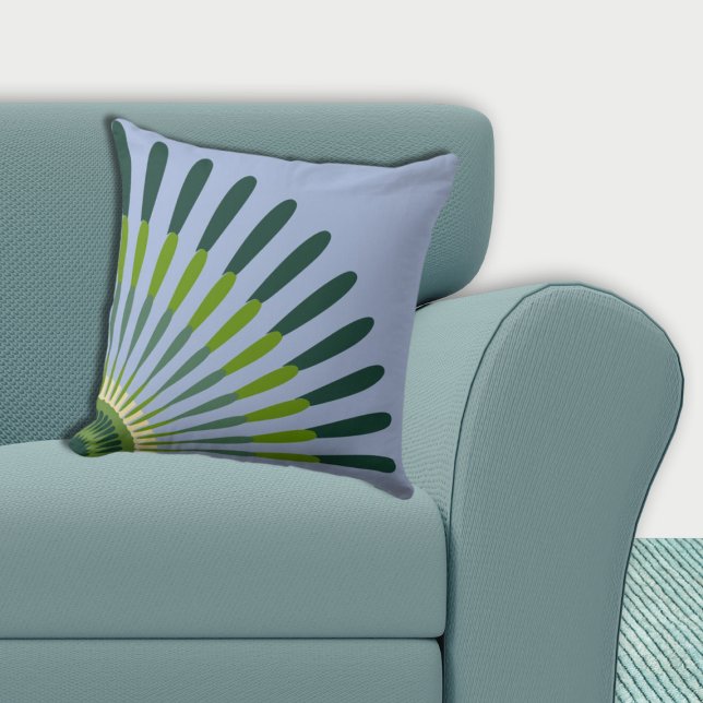 Ethnic Blue and Green Quarter Star Flower Cushion (Ethnic Blue and Green Quarter Star Flower Throw Pillow)