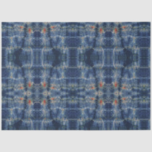 Ethnic Blue Tie Dye Traditional Pattern Style Tissue Paper