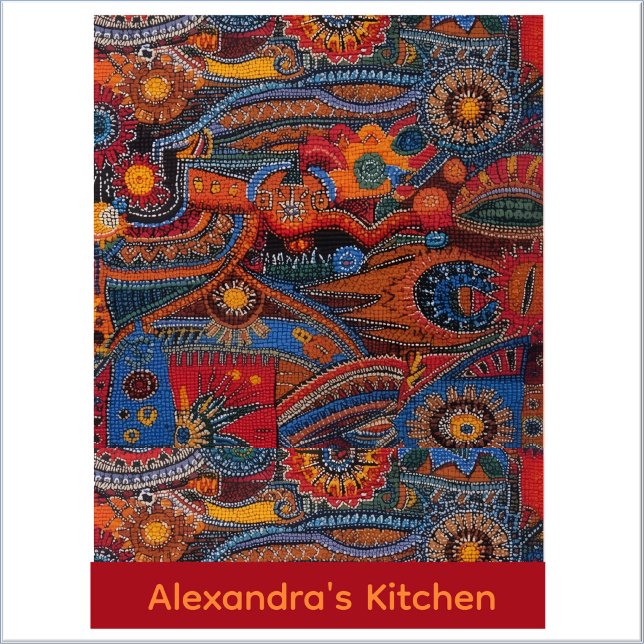 Ethnic Boho Colorful Pattern Red Blue & Gold Standard Apron (Creator Uploaded)