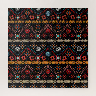 Ethnic Boho: Colourful Tribal Seamless. Jigsaw Puzzle